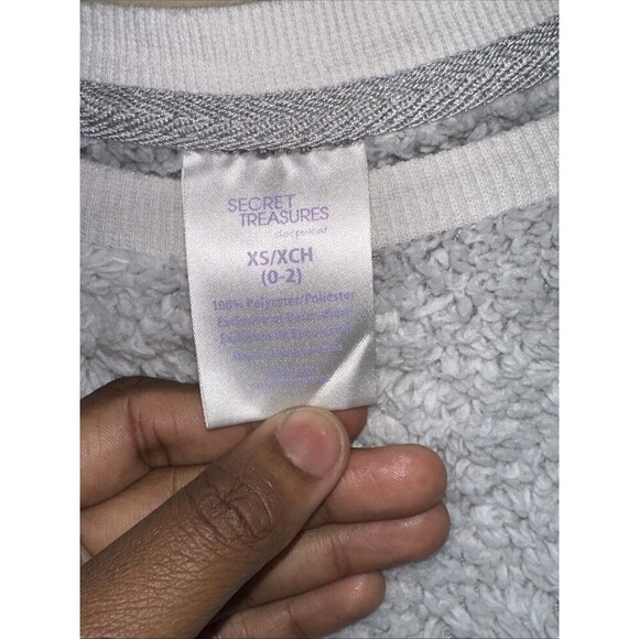 Lazy Princess Gray Fuzzy Sherpa‎ Sweatshirt Crown Girls Cozy Pullover - Picture 4 of 6